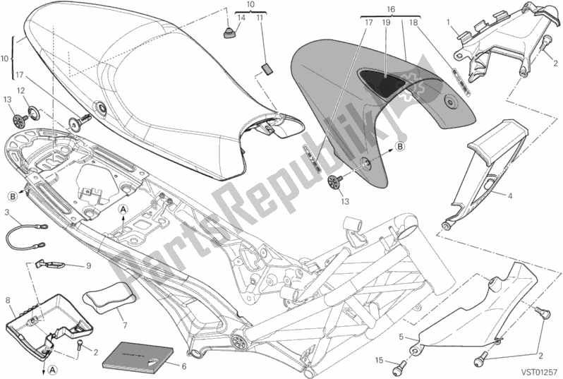 All parts for the Seat of the Ducati Monster 795 ABS Thailand 2014